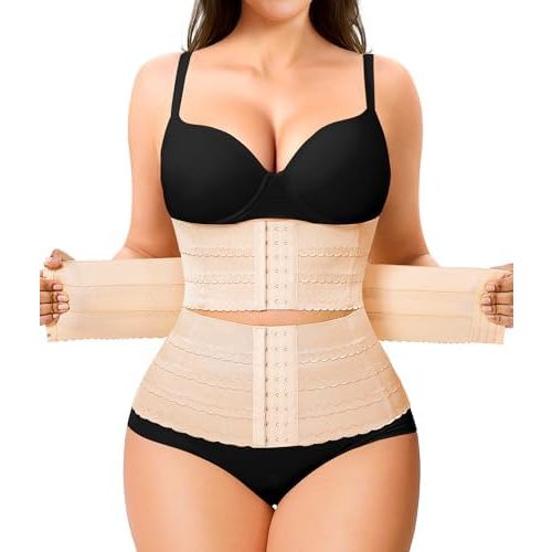 Nebility Waist Trainer for Women Corset Shapewear Tummy Control Segmented Waist Cincher Workout Girdle