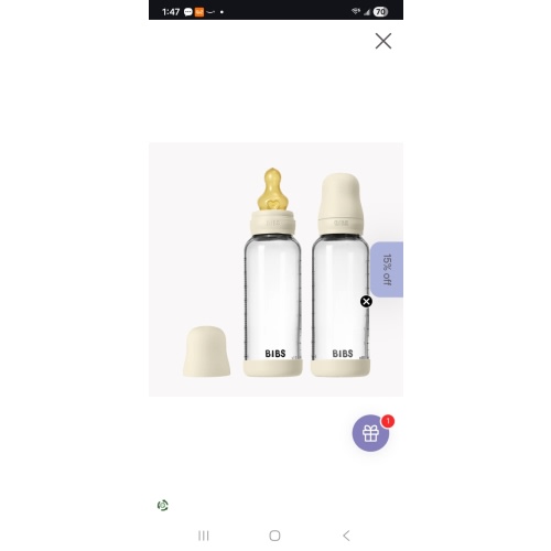 BIBS Glass Baby Bottle 8oz Latex 2-Pack Ivory | Medium Flow – Bibsworld store US