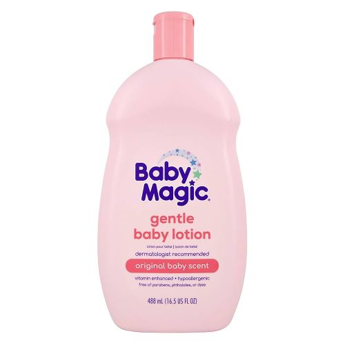 Baby Magic Gentle Baby Lotion, Vitamins & Aloe, Free of Parabens, Phthalates, Sulfates and Dyes, Camellia Oil & Marshmallow Root Original Scent, 16.5 Fl Oz