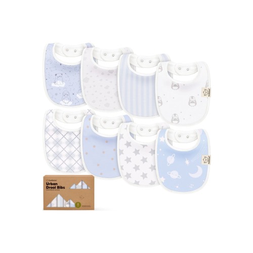 8-Pack Baby Drool Bibs, One Size