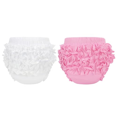 Durio Baby Bloomers for Toddler Girls Ruffle Diaper Covers for Girls Cute Cotton Baby Girl Shorts