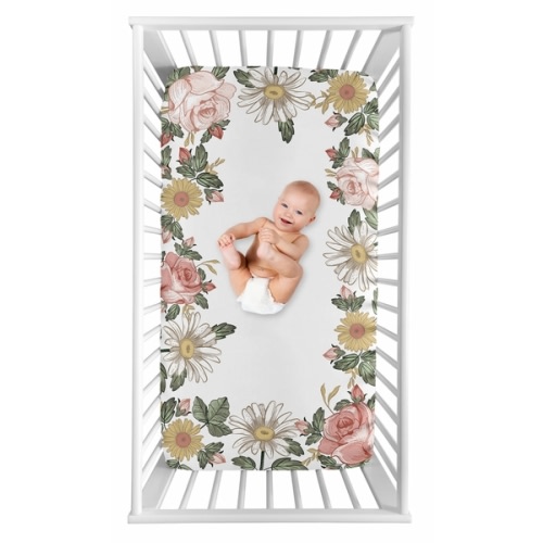 Vintage Floral Collection Photo Op Crib Sheet