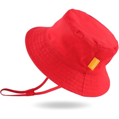JANGANNSA Cotton Baby Sun Hat Infant Toddler Boys Girls Bucket Hats Summer Sun Protection Kids Beach Caps