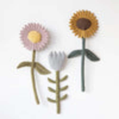Cotton & Velvet Flower Wall Décor, 3 Styles – Avenue 550 (Sunflower)