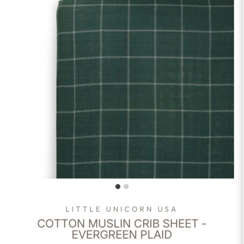 Cotton Muslin Crib Sheet - Evergreen Plaid