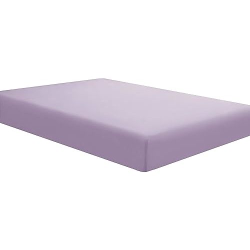 Sfoothome Twin Lavender Fitted Sheet Only, Wrinkle Free - Brushed Microfiber Bed Sheet with Deep Pocket