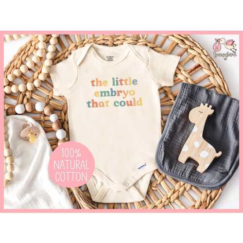 IVF Baby ONESIES® Bodysuit, The Little Embryo That Could Infant Romper, Pregnancy Announcement, In Vitro Fertilization Rainbow Baby Grow