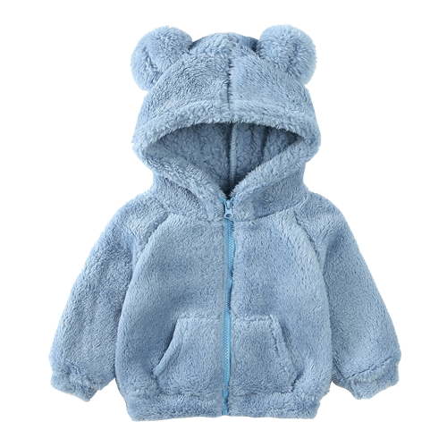 REDARER Kids Jacket - Bear Ear Hooded Coat, Plush Zip-Up Outerwear for Cool Weather Play,Size:6-12 Months