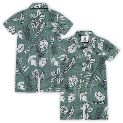 Michigan State Spartans Wes & Willy Infant Vintage Floral Romper - Green