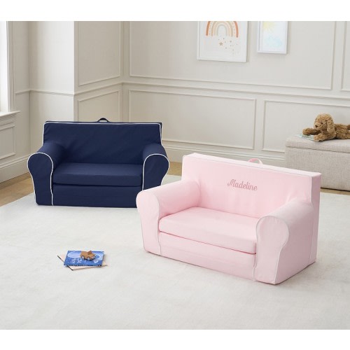 Anywhere Sofa Lounger, Twill with White Piping
