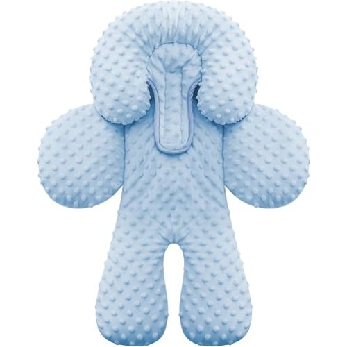 Pro Goleem Infant Car Seat Insert, Baby Head Neck Body Support, Soft Minky Newborn Car Seat Insert, 2-in-1 Reversible, Boys and Girls, Blue