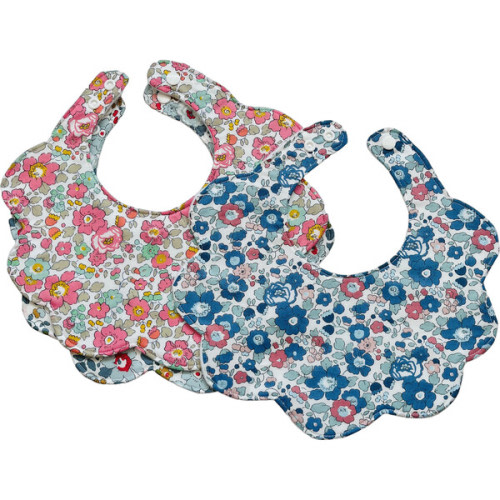 Liberty of London Scallop Baby Dribble Bib, Pack of 3, Betsy Fabric - My Little Shop UK | Maisonette
