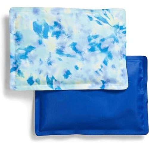 Fit & Fresh Cool Coolers 2 Pack Soft Ice for Lunch Bags, Flexible Stretch Nylon, Durable, Reusable Lunch Box Ice Packs, Soft Ice, Reusable Freezer Packs, Lunch Ice, Easy to Clean, Aqua Tye Dye