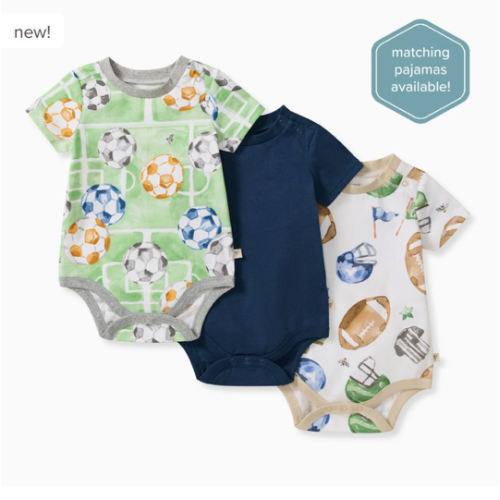 3-Pack Field Goal & Soccer Field Baby Boy Bodysuits