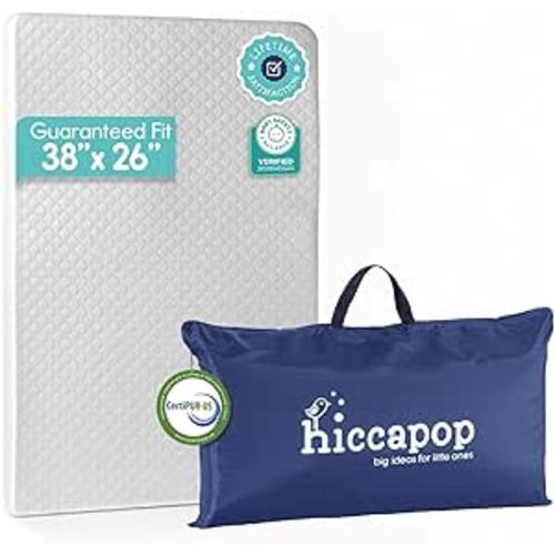 hiccapop Pack and Play Mattress Pad (38"x26"x1.5"), Playard Pad, Portable Crib Mattress, 1.5" Thick