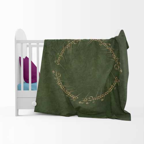 Ring Blanket , Personalized Gift Blanket, LOTR Baby Blanket, Soft Baby Blanket, Baby Gift, Green Ring Blanket, Pet Blanket
