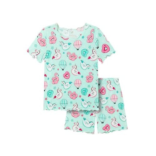 Bamboo Viscose Toddler Pajamas Sets, Kid Boy Girl Snug Fit Short Sleeve Summer Sleepwear Pjs 2pcs Set