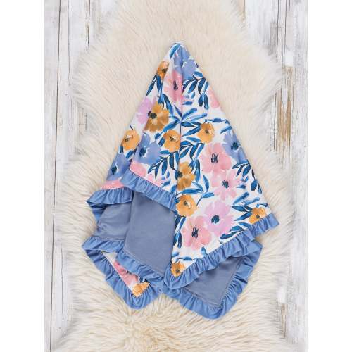 Magnolia Run Ruffle Minky Blanket