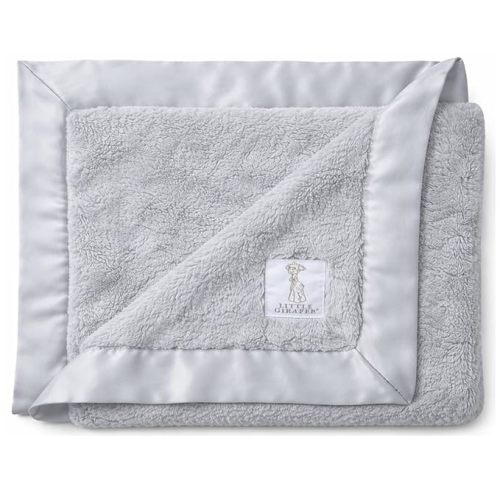 Little Giraffe Baby Blanket - Luxe Soft Blanket with Satin Trim - Baby Stroller Blanket - Newborn Baby Essentials & Baby Gifts - 29x35" - Silver