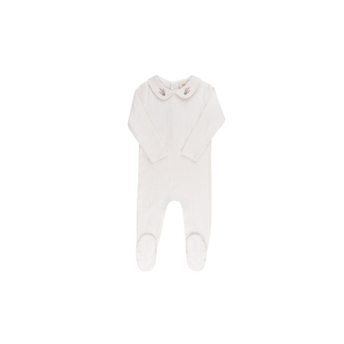 Organic Cotton Embroidered Collar Collection - Footie, 3M