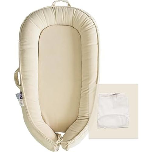 Infant Lounger Cover, 100% Organic Cotton, Newborn Essentials, Baby Gifts | Cover Only (CreamyWhite_Corduroy)