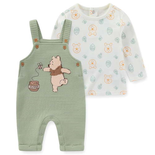 Disney Winnie the Pooh Long Sleeve Shirt and Overalls (Baby Boys), 2 Piece Set, Sizes 12M-24M