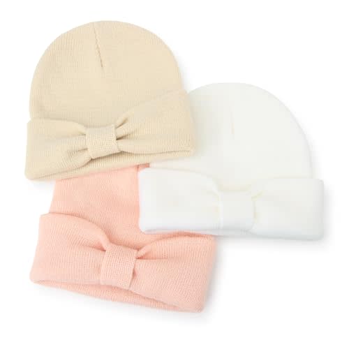 AQOKKA Baby Beanies Toddler Winter Hats with Bow Soft Warm Infant Knit Newborn Beanies Hat for Baby Boys Girls 0-36 Months