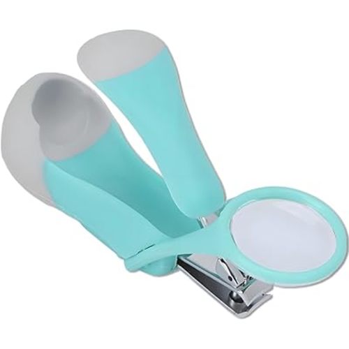 FILFEEL Lightweight Zoom Nail Clipper, Stainless Steel Fingernail & Toenail Clippers with Magnifying Glass for Baby Elderly, Portable Zoom Manicure Clipper (Green+Grey)
