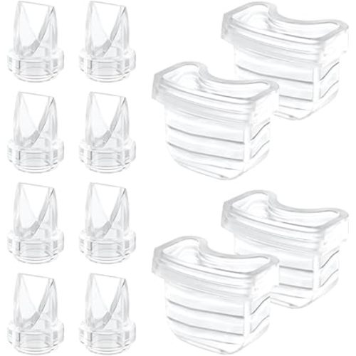 12 Pack 8pcs Duckbill Valves and 4pcs Diaphragm Compatible with MomMed/TSRETE/MISSAA/Mumgaroo/NICEGREEN Life S21 Wearable Breast Pump Parts,S21 Bresat Pump Replacement Parts
