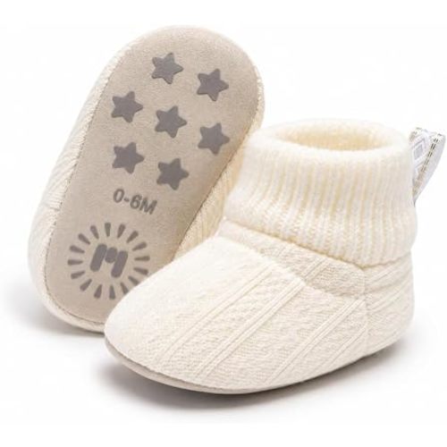 Meckior Baby Knit Booties Stay On Infant Boots Non-Slip Slipper Socks Shoes