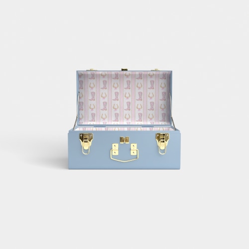 Mini Trunk - Light Blue - Boots In Bloom / Embroidery