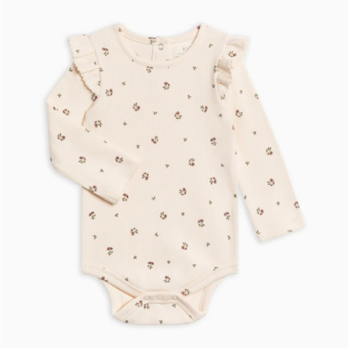 Leza Ribbed Ruffle Long Sleeve Bodysuit