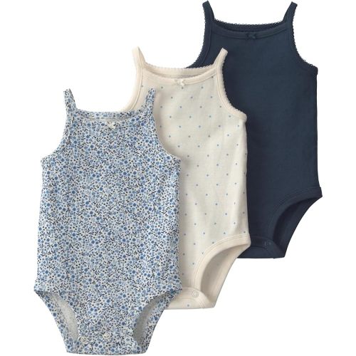 little planet by carter's Baby Girls' 3-pack Short Sleeve Bodysuits Made With Organic Cotton