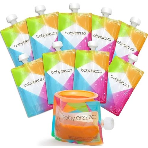 Baby Brezza Reusable Baby Food Storage Pouches, 10 Pack, 7oz Size