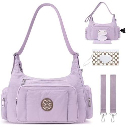 Puffer Crossbody Bags for Women Mom Large Diaper Bag Purse with Wipes & Trash Dispenser Cross Body Purses Messenger Bags
