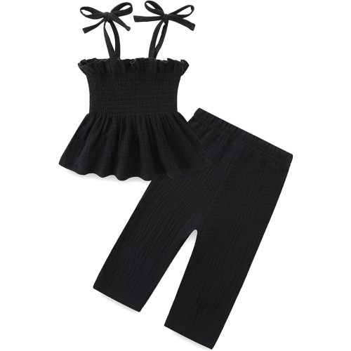 Baby Girl Outfits Toddler Sleeveless Cotton Camisole Pants Infant Summer Cloth Set