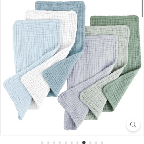 Blue - Muslin Baby Burp Cloths Sets 6 Pack – KONSSY