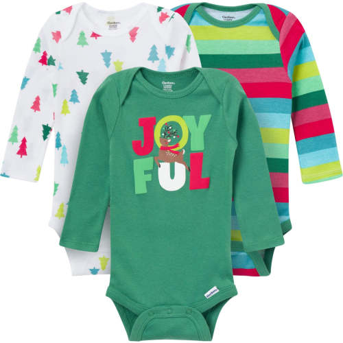 3-Pack Baby Neutral Bright Green Long Sleeve Onesies® Bodysuits – Gerber Childrenswear