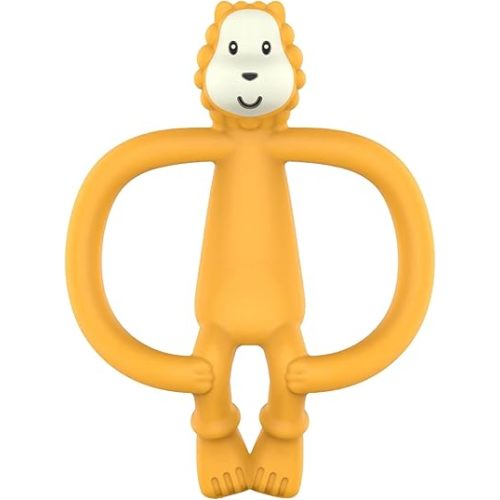 Matchstick Monkey Silicone Teether & Gel Applicator – Silicone Baby Teether, Easy-to-Grip, BPA-Free, Supports Self-Soothing & Early Brushing, 3 Months+, 4 Inches, Ludo Lion