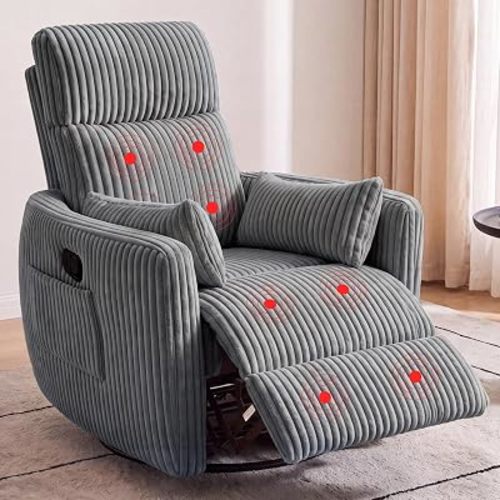 Flamaker Swivel Recliner Chair, Massage Nursery Rocking Chair, Single Sofa