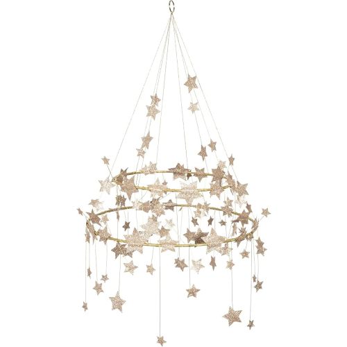 Meri Meri Gold Sparkle Star Chandelier (Pack of 1)
