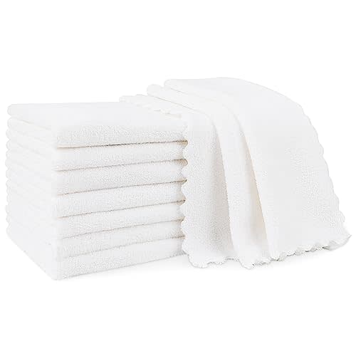 Orighty Burp Cloths for Baby 8 Pack - Super Soft & Absorbent Coral Fleece Baby Burp Cloth, 20x10 Inch Gentle Large Burping Rugs for Babies Sensitive Skin, Burping Cloths for Newborn Essential, White