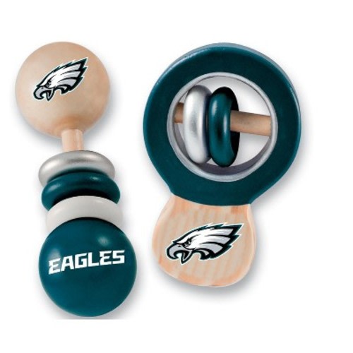 BabyFanatic NFL Philadelphia Eagles Baby Rattle Toy Set - 2 Pack, Infant Growth & Development