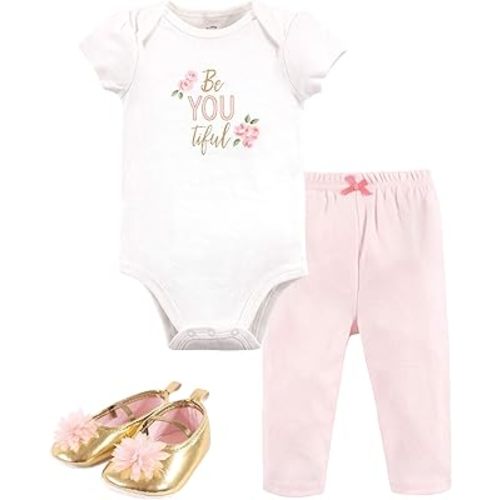 Little Treasure Unisex Baby Cotton Bodysuit, Pant and Shoe Set
