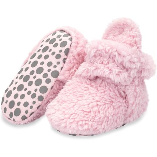 Zutano Unisex Furry Baby Booties with Grippers, Organic Cotton Lining, Baby Registry Must Haves
