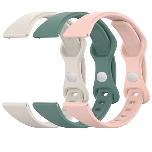 Lzwldan 3 Pack Slim Silicone Watch Bands, 18mm 19mm 20mm 22mm Quick Release Band Soft Sport Strap Replacement Wristbands for Women Men