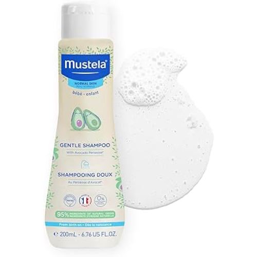 Mustela Baby Gentle Shampoo with Natural Avocado - Hair Care for Kids of all Ages & Hair Types - Tear-Free & Biodegradable Formula - Various Sizes - 1 or 2-Pack