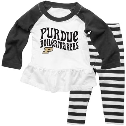 Wes and Willy NCAA Infant Girls Ruffle Raglan Set,