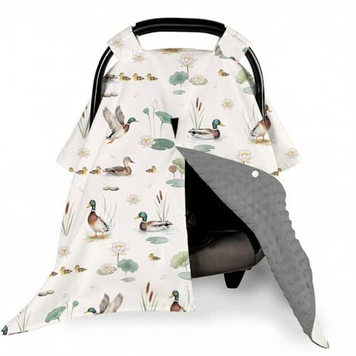 Mallard Duck Baby Car Seat Cover, Carseat Canopy Cover for Baby Boy Girl, Soft Nursing Covers for Mom Shower Gifts