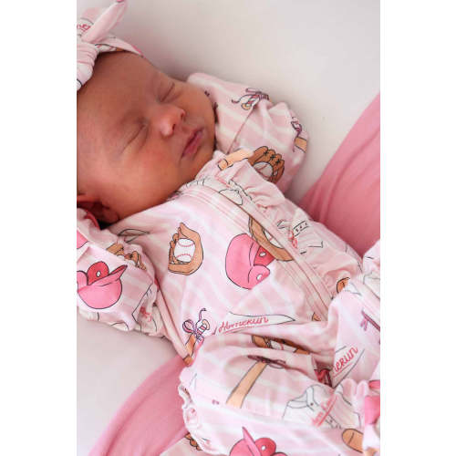 Ballpark Babes Ruffle Zipper Footie